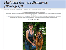 Tablet Screenshot of michigangermanshepherd.com